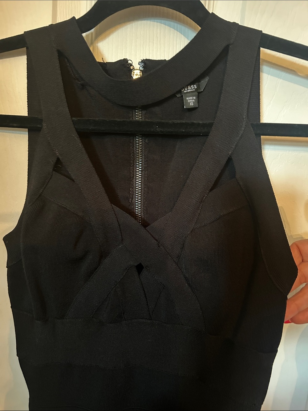 GUESS Black Strappy Crop dress with Crisscross Front